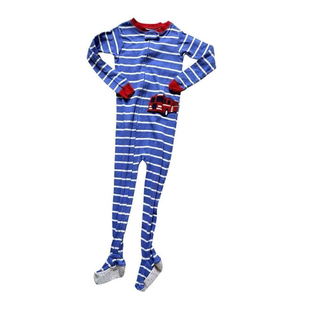 Toddler Boys Carters Just One You Firetruck Footie Sleeper Cotton Pajamas Sz 5T